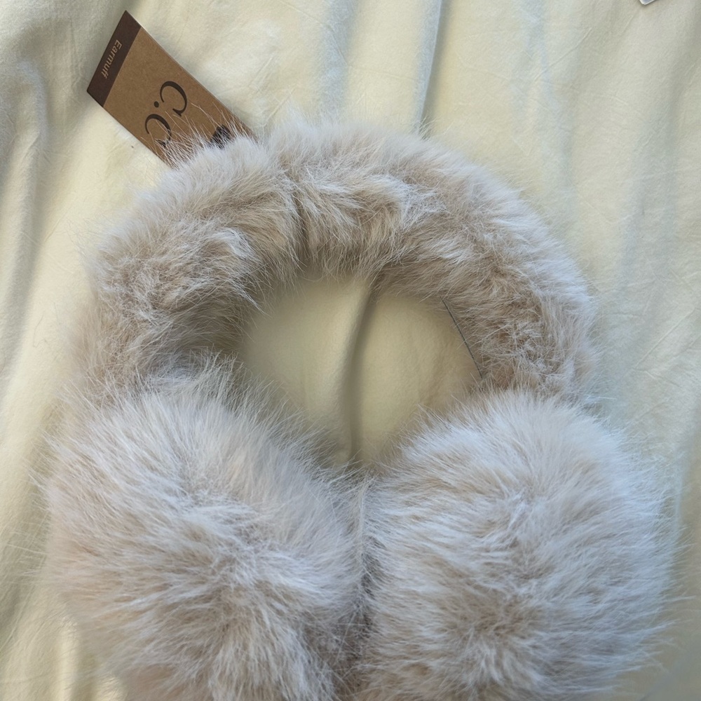 C.C Fluffy Cream Earmuffs